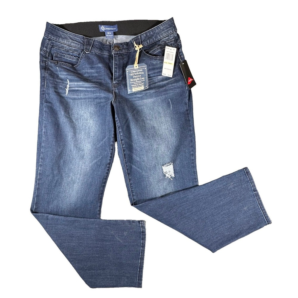 Democracy Ab'solution Patriot Straight Leg Jeans 18W Blue Shaping Slimming 18